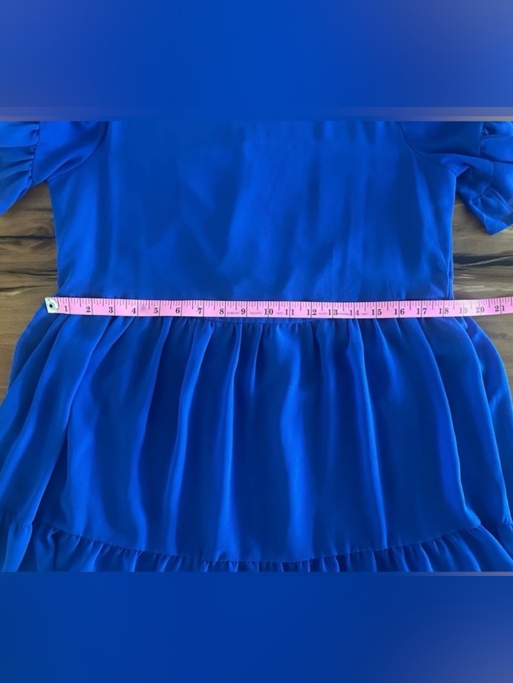 Sam Edelman Royal Blue Chiffon 
Ruffle Sleeve Tiered Dress | Size: XS - Picture 9 of 12